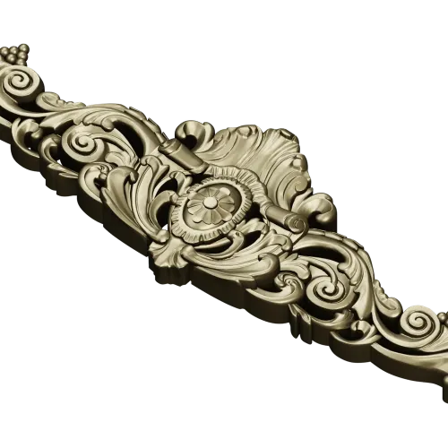Baroque Fleur Cartouche - STL 3D model for CNC