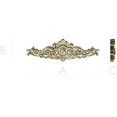 Baroque Fleur Cartouche - STL 3D model for CNC