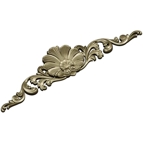 Imperial Fleur Cartouche - high-relief 3D model STL for CNC carving