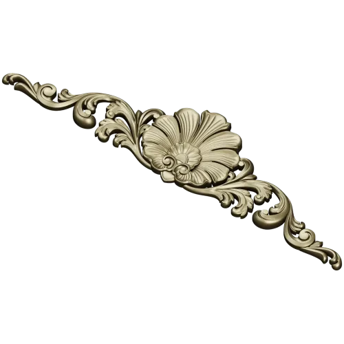 Imperial Fleur Cartouche - high-relief 3D model STL for CNC carving