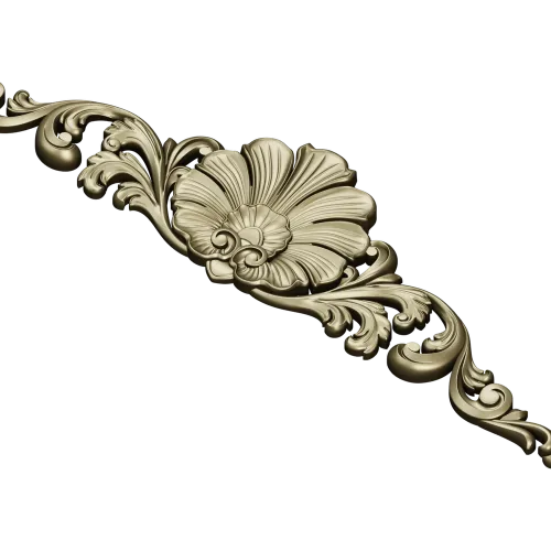 Imperial Fleur Cartouche - high-relief 3D model STL for CNC carving