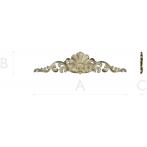 Imperial Fleur Cartouche - high-relief 3D model STL for CNC carving