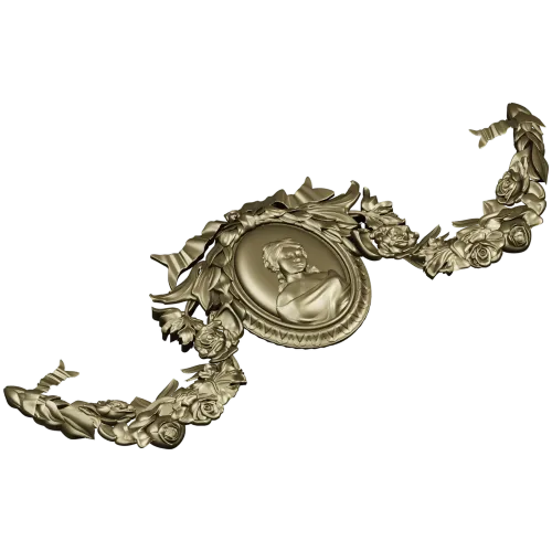 Victorian Cameo Garland - 3D STL model for CNC carving