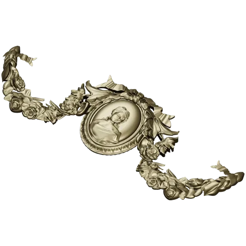 Victorian Cameo Garland - 3D STL model for CNC carving