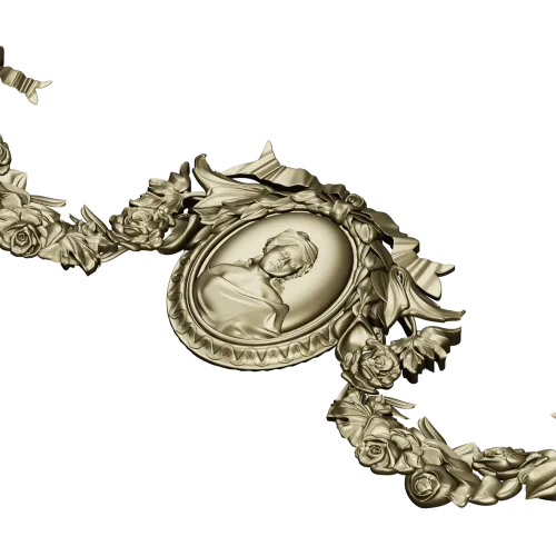 Victorian Cameo Garland - 3D STL model for CNC carving