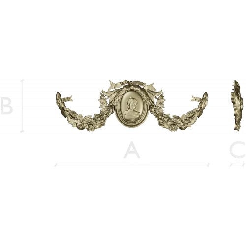 Victorian Cameo Garland - 3D STL model for CNC carving