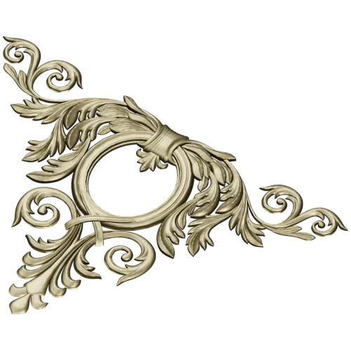 Corner Acanthus Cartouche STL 3D model for CNC