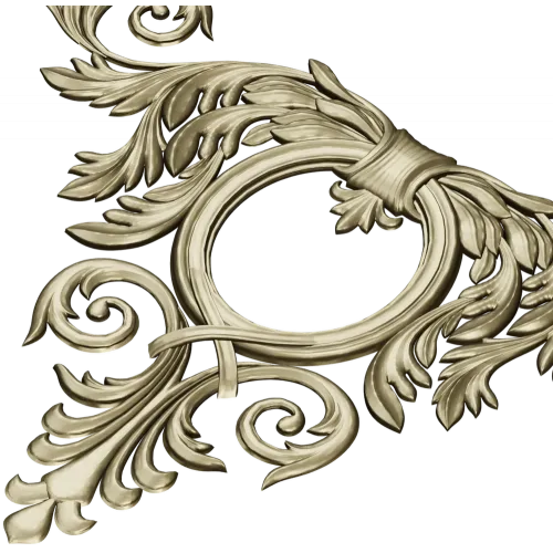 Corner Acanthus Cartouche STL 3D model for CNC