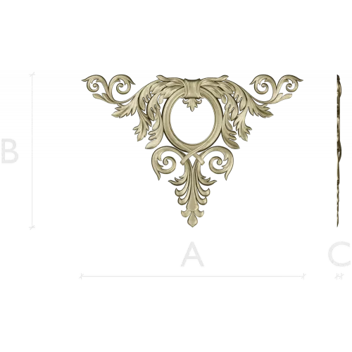 Corner Acanthus Cartouche STL 3D model for CNC