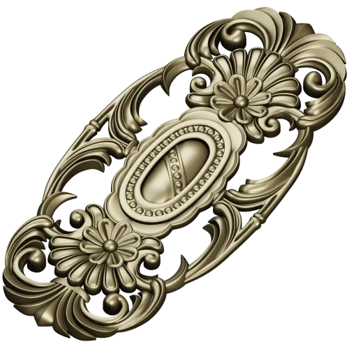 Ornate Oval Cartouche STL for CNC Router