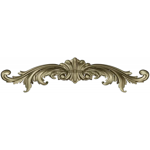 Ornamental Rococo Horizontal Applique STL 3D Model for CNC