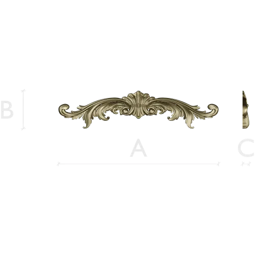 Ornamental Rococo Horizontal Applique STL 3D Model for CNC
