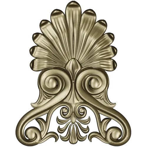 Elegant Shell & Scroll Corner - STL 3D Model for CNC