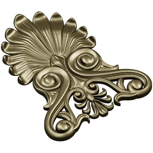 Elegant Shell & Scroll Corner - STL 3D Model for CNC