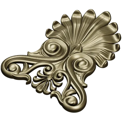 Elegant Shell & Scroll Corner - STL 3D Model for CNC