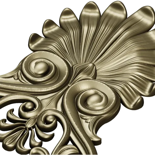 Elegant Shell & Scroll Corner - STL 3D Model for CNC