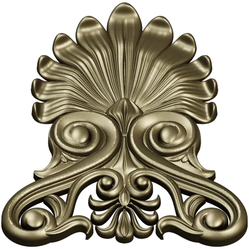 Elegant Shell & Scroll Corner - STL 3D Model for CNC