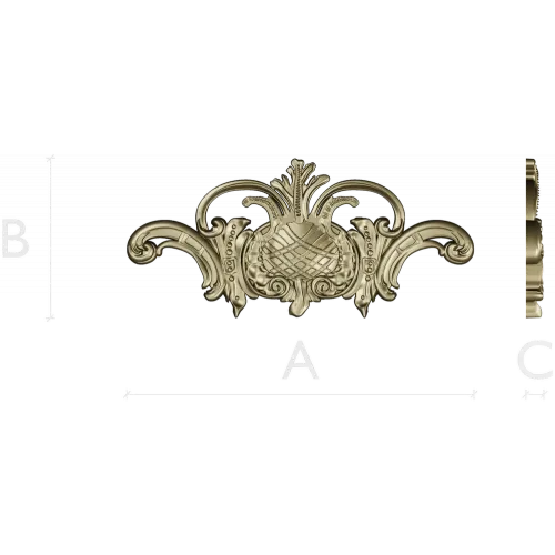 Regal Pineapple Cartouche - STL 3D model for CNC routing