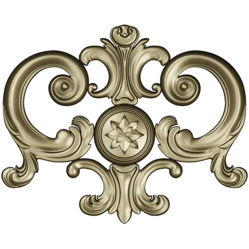 Regal rosette cartouche - STL decorative 3D model for CNC