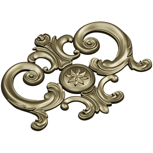 Regal rosette cartouche - STL decorative 3D model for CNC