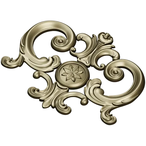 Regal rosette cartouche - STL decorative 3D model for CNC
