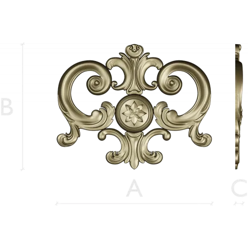 Regal rosette cartouche - STL decorative 3D model for CNC