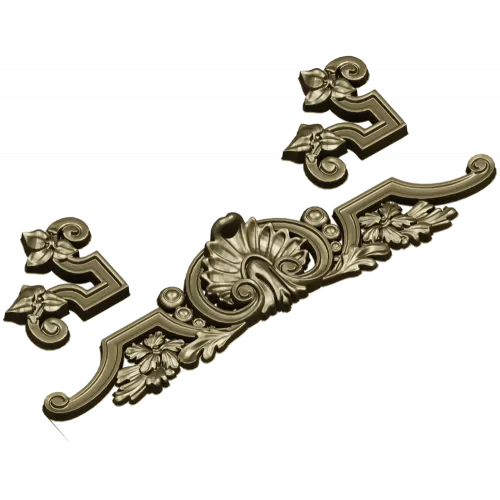 Shell Cartouche Decorative STL for CNC Milling