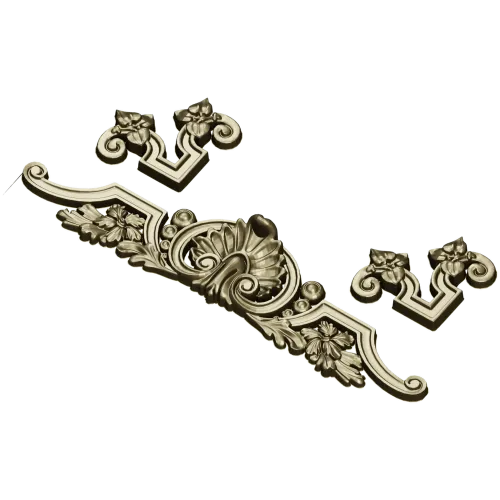 Shell Cartouche Decorative STL for CNC Milling