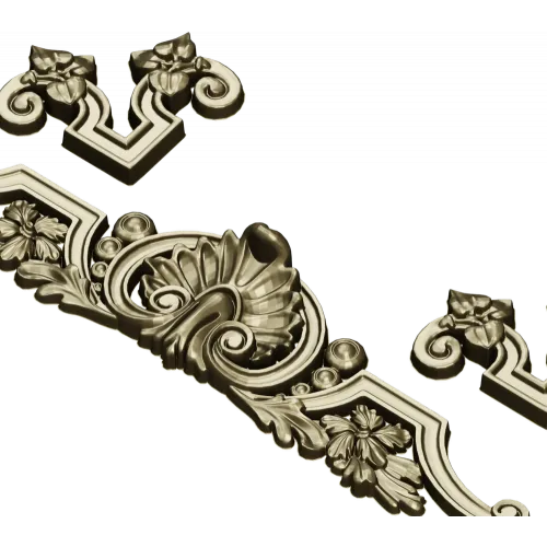 Shell Cartouche Decorative STL for CNC Milling