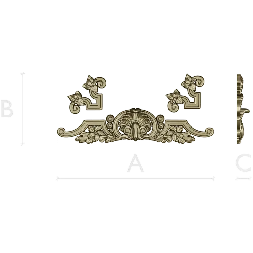 Shell Cartouche Decorative STL for CNC Milling