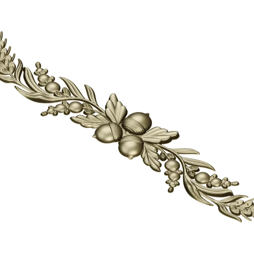 Acorn Laurel Swag - STL 3D model for CNC milling