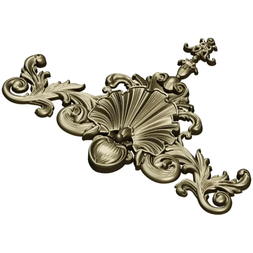 Baroque Shell Crest - STL 3D model for CNC carving