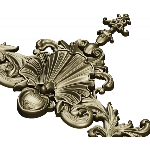 Baroque Shell Crest - STL 3D model for CNC carving