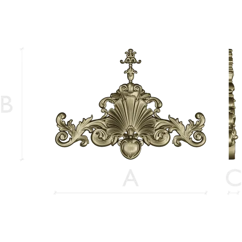 Baroque Shell Crest - STL 3D model for CNC carving
