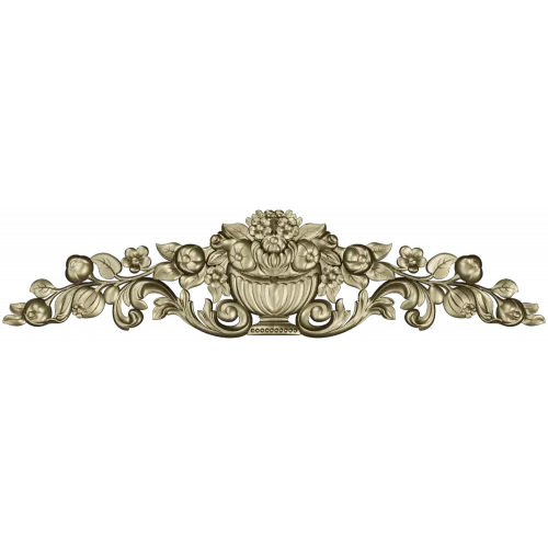 Floral Urn Cartouche STL for CNC