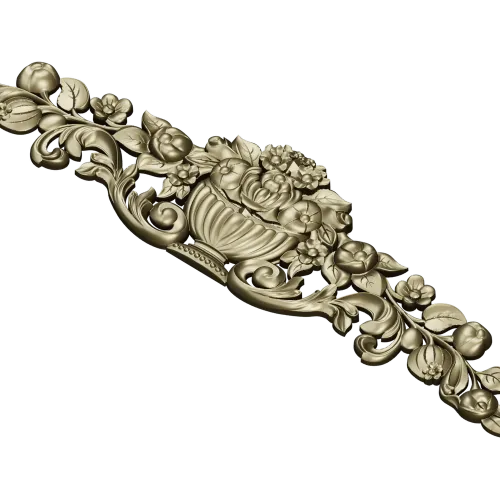 Floral Urn Cartouche STL for CNC