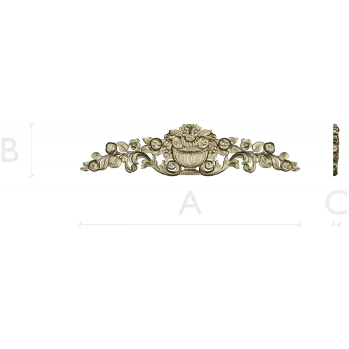 Floral Urn Cartouche STL for CNC
