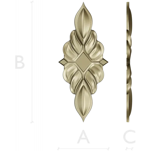 Acanthus Diamond Cartouche - STL 3D model for CNC