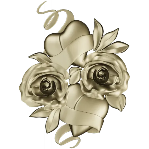 Rose Hearts High-Relief STL for CNC