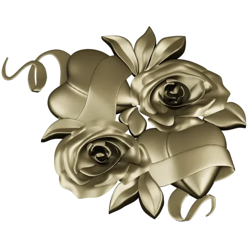 Rose Hearts High-Relief STL for CNC