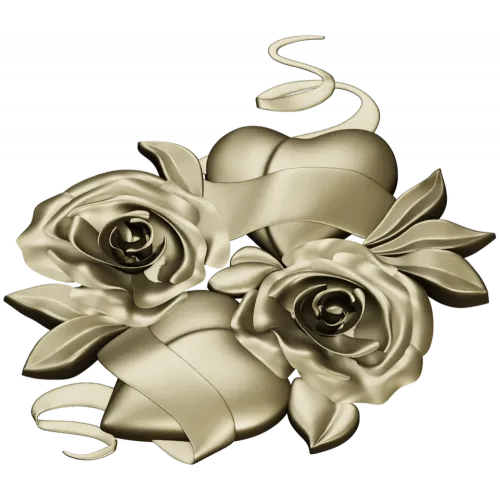 Rose Hearts High-Relief STL for CNC