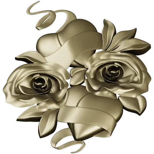 Rose Hearts High-Relief STL for CNC