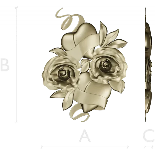 Rose Hearts High-Relief STL for CNC