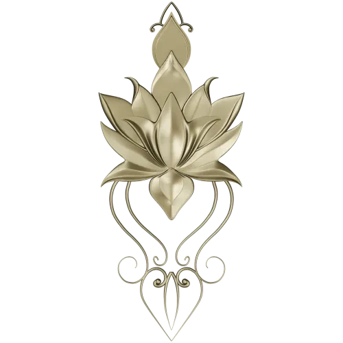 Lotus-inspired vertical applique STL for CNC carving