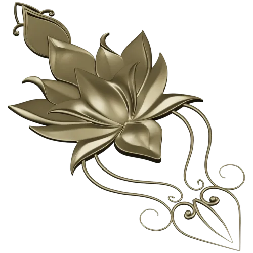 Lotus-inspired vertical applique STL for CNC carving
