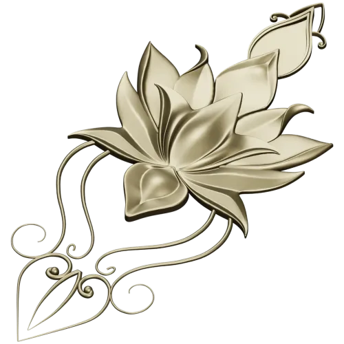 Lotus-inspired vertical applique STL for CNC carving