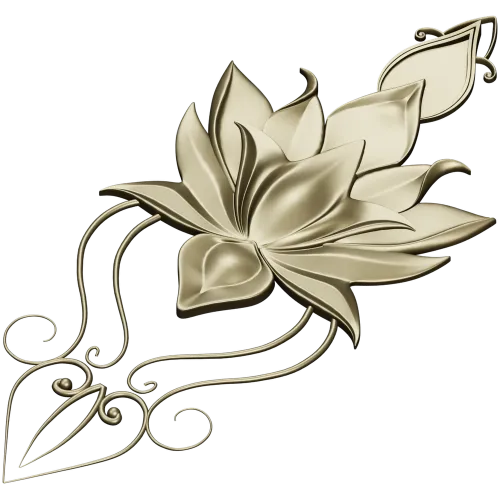 Lotus-inspired vertical applique STL for CNC carving