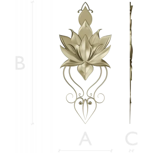 Lotus-inspired vertical applique STL for CNC carving