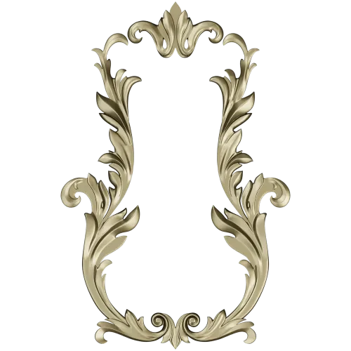 Baroque Acanthus Vertical Cartouche - STL 3D model for CNC