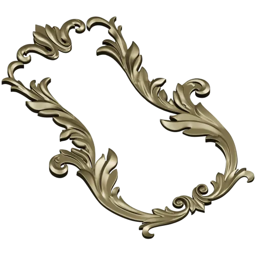 Baroque Acanthus Vertical Cartouche - STL 3D model for CNC